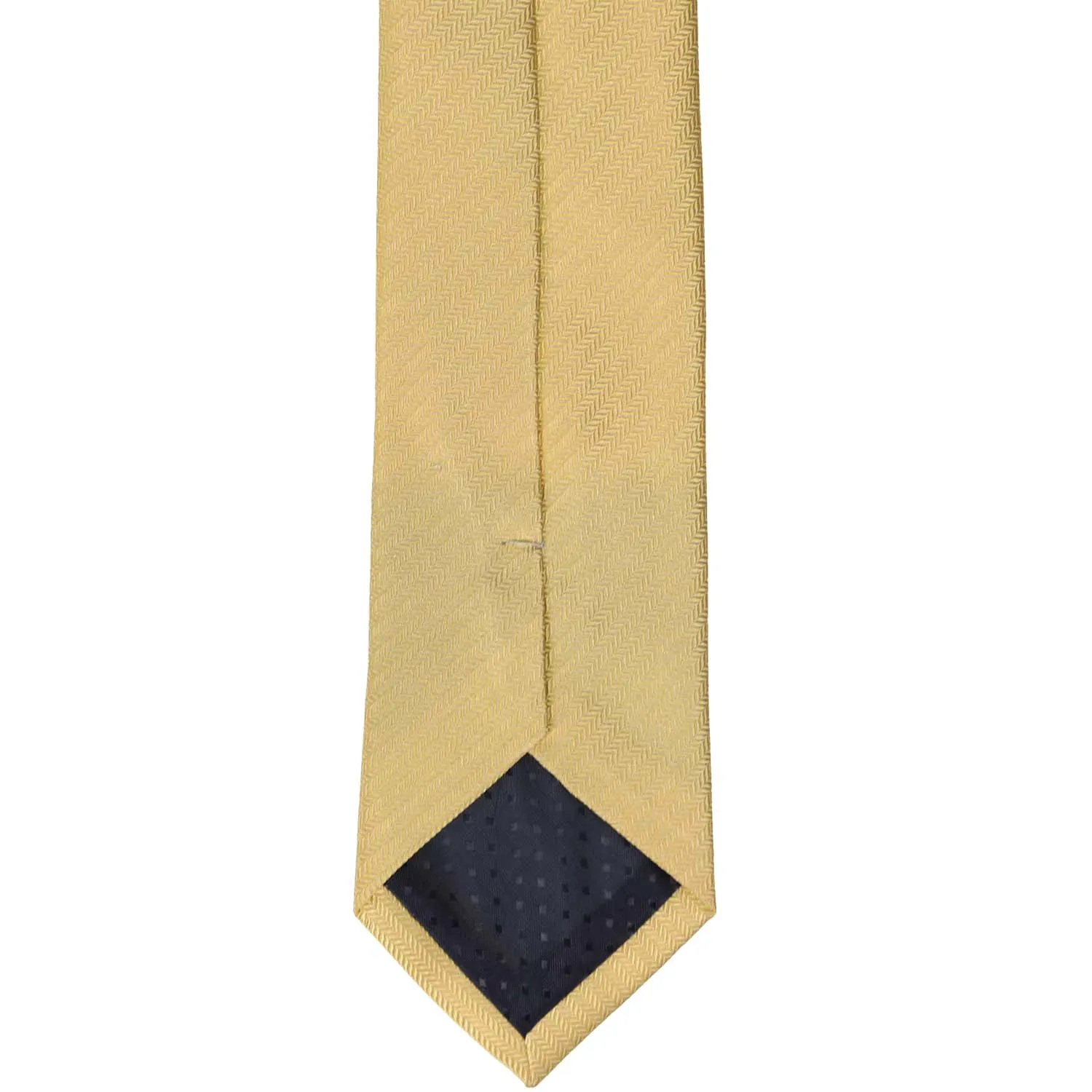 Pale Gold Herringbone Silk Slim Necktie, 2.5" Width sold by TieMart product image thumbnail 4
