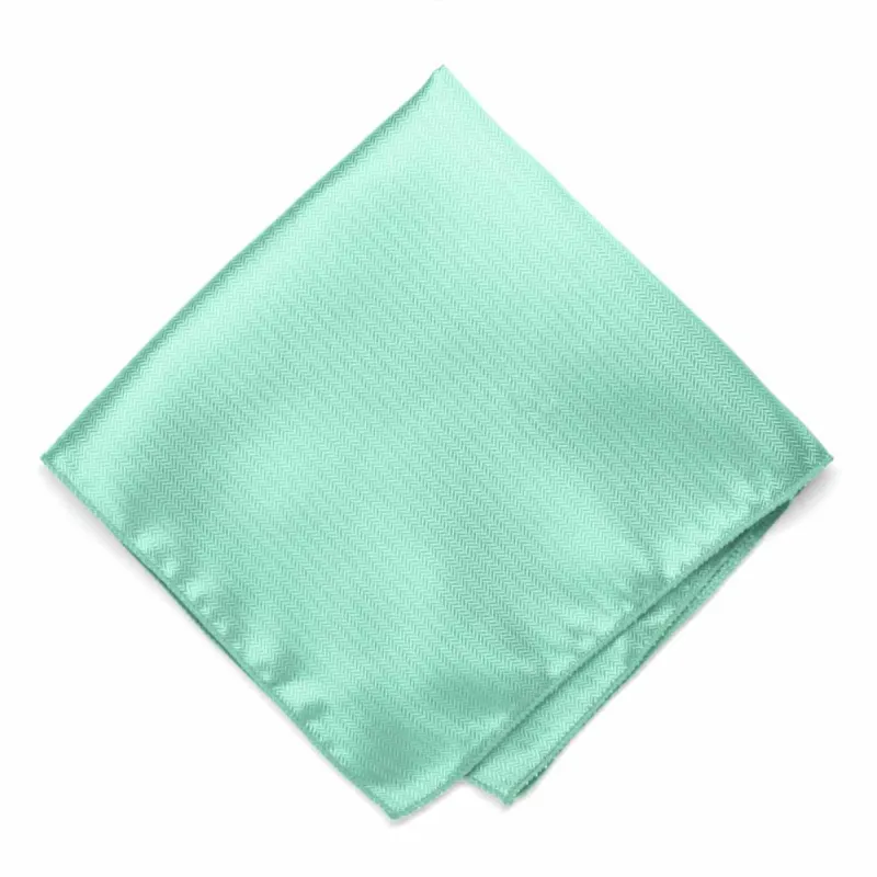 Spa Herringbone Silk Pocket Square sold by TieMart
