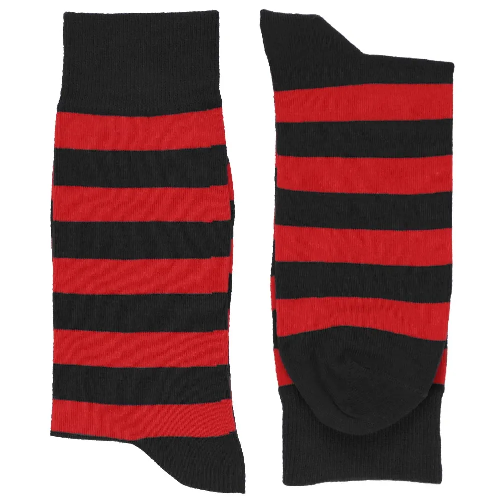 Men's Red and Black Striped Socks sold by TieMart product image thumbnail 2