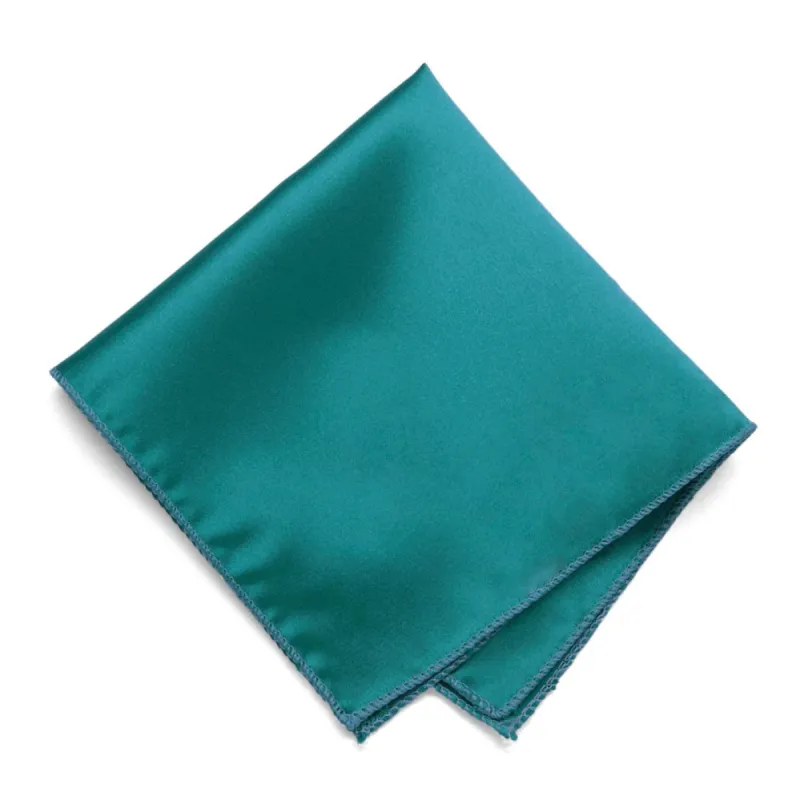 Deep Aqua Solid Color Pocket Square sold by TieMart
