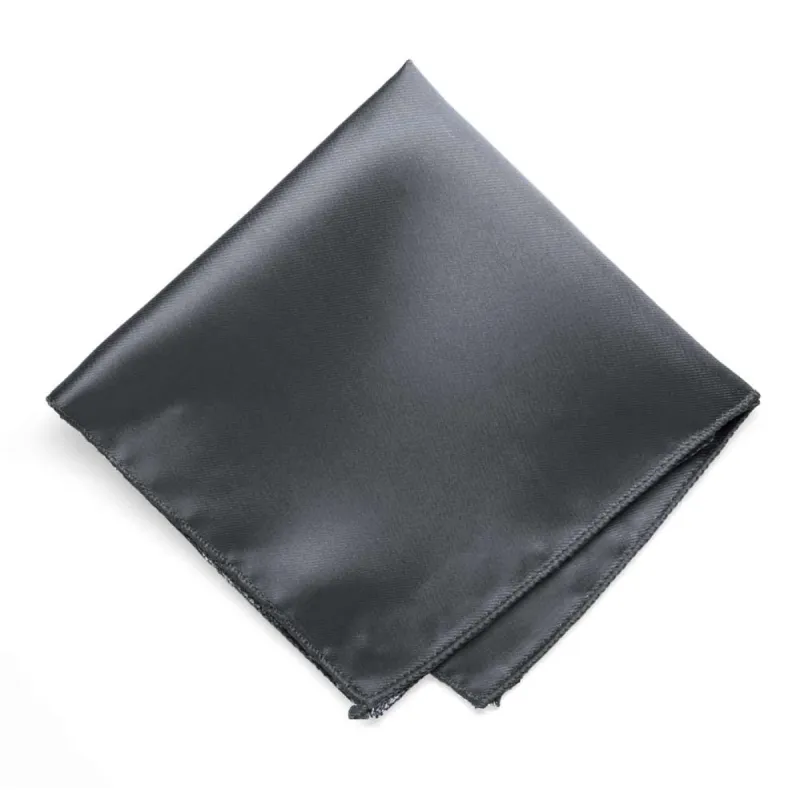 Dark Gray Solid Color Pocket Square sold by TieMart