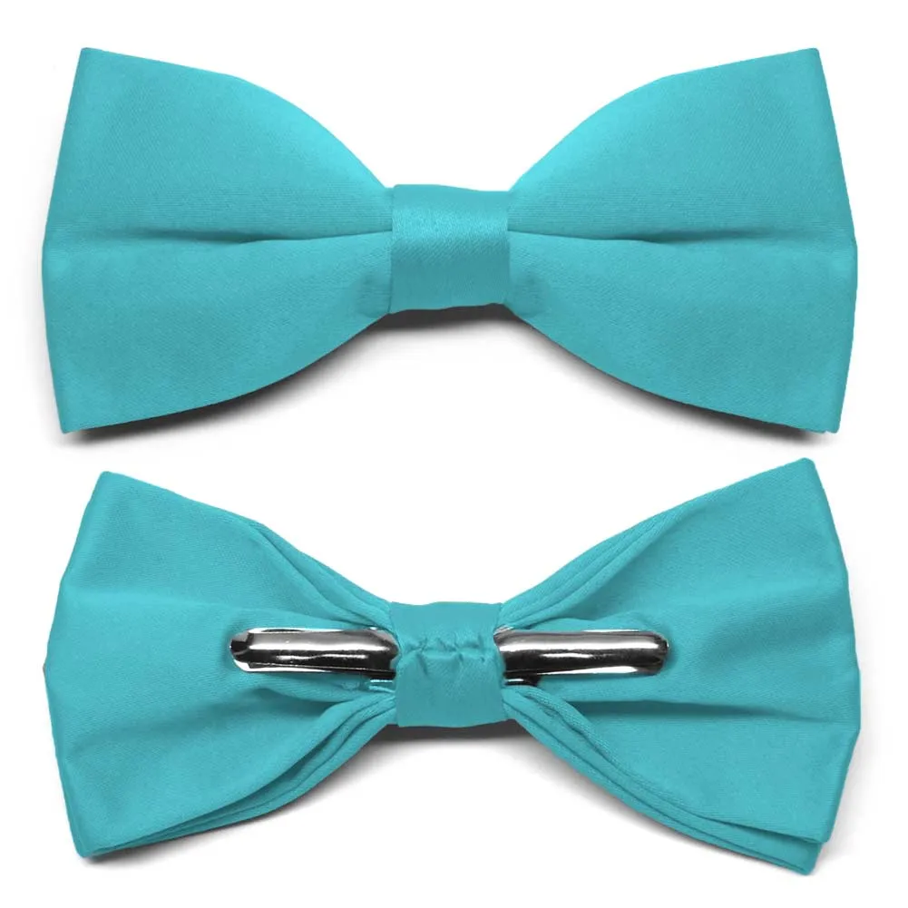 Turquoise Clip-On Bow Tie sold by TieMart