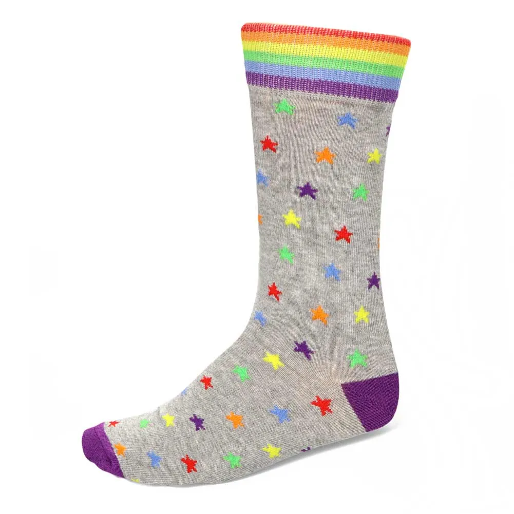 Men's Rainbow Star Socks sold by TieMart