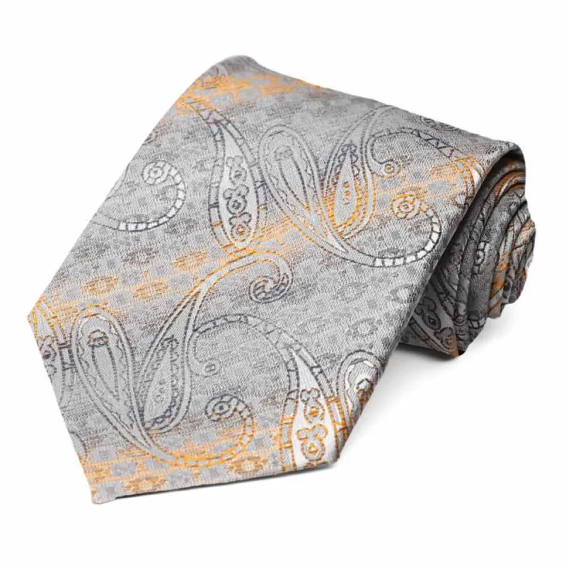 Silver Bonnie Geometric Necktie sold by TieMart