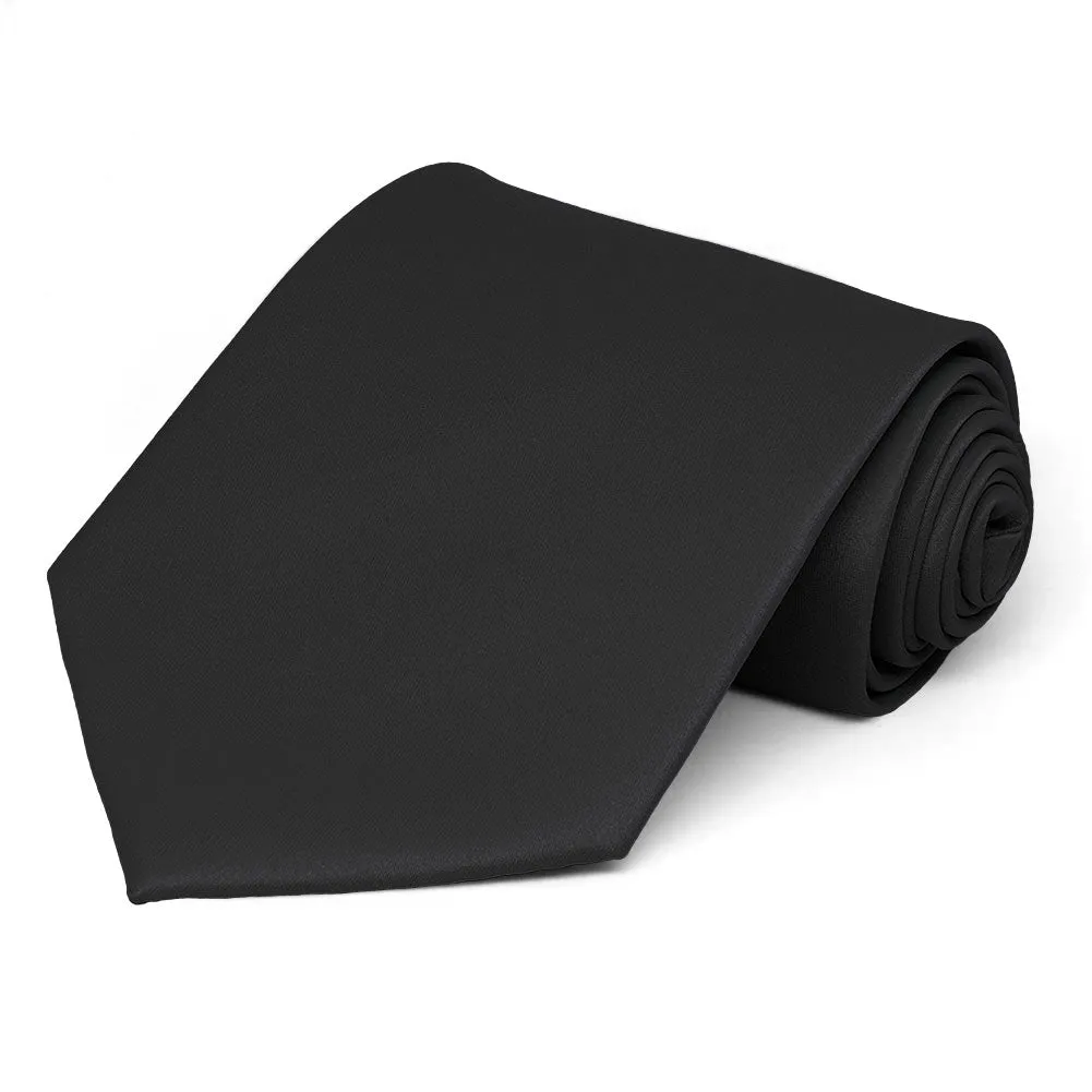 Black Solid Color Necktie sold by TieMart