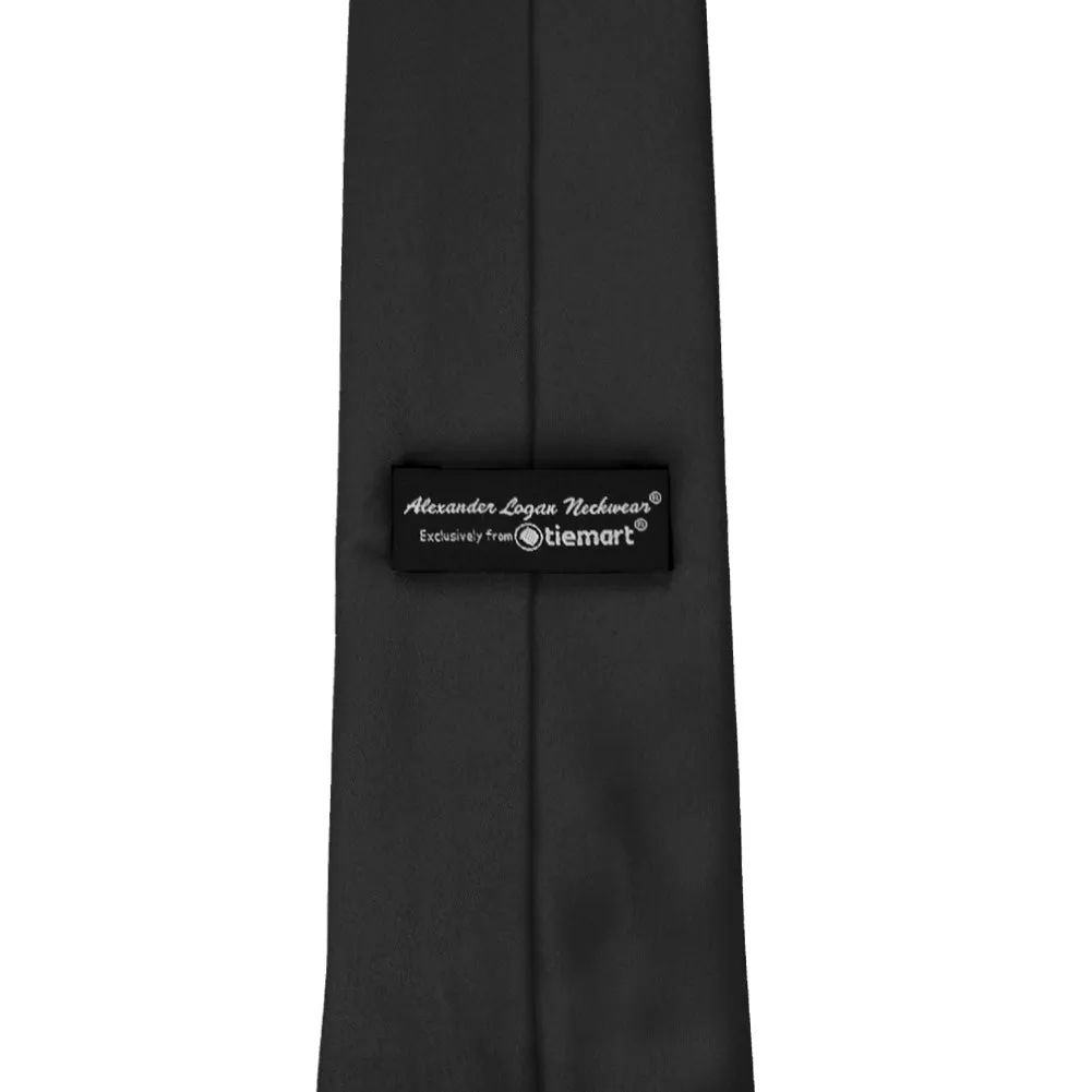 Black Solid Color Necktie sold by TieMart product image thumbnail 4