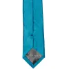 Caribbean Blue Slim Solid Color Necktie, 2.5" Width sold by TieMart
