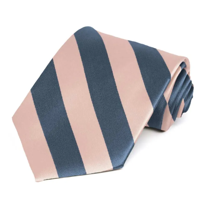 Dusty Blue and Petal Striped Tie sold by TieMart