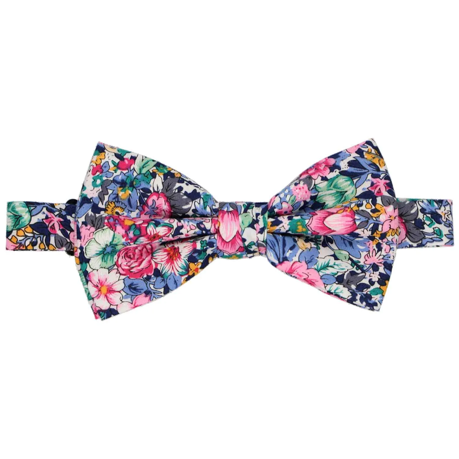 Dusty Blue and Pink Brentwood Floral Bow Tie sold by TieMart product image thumbnail 2