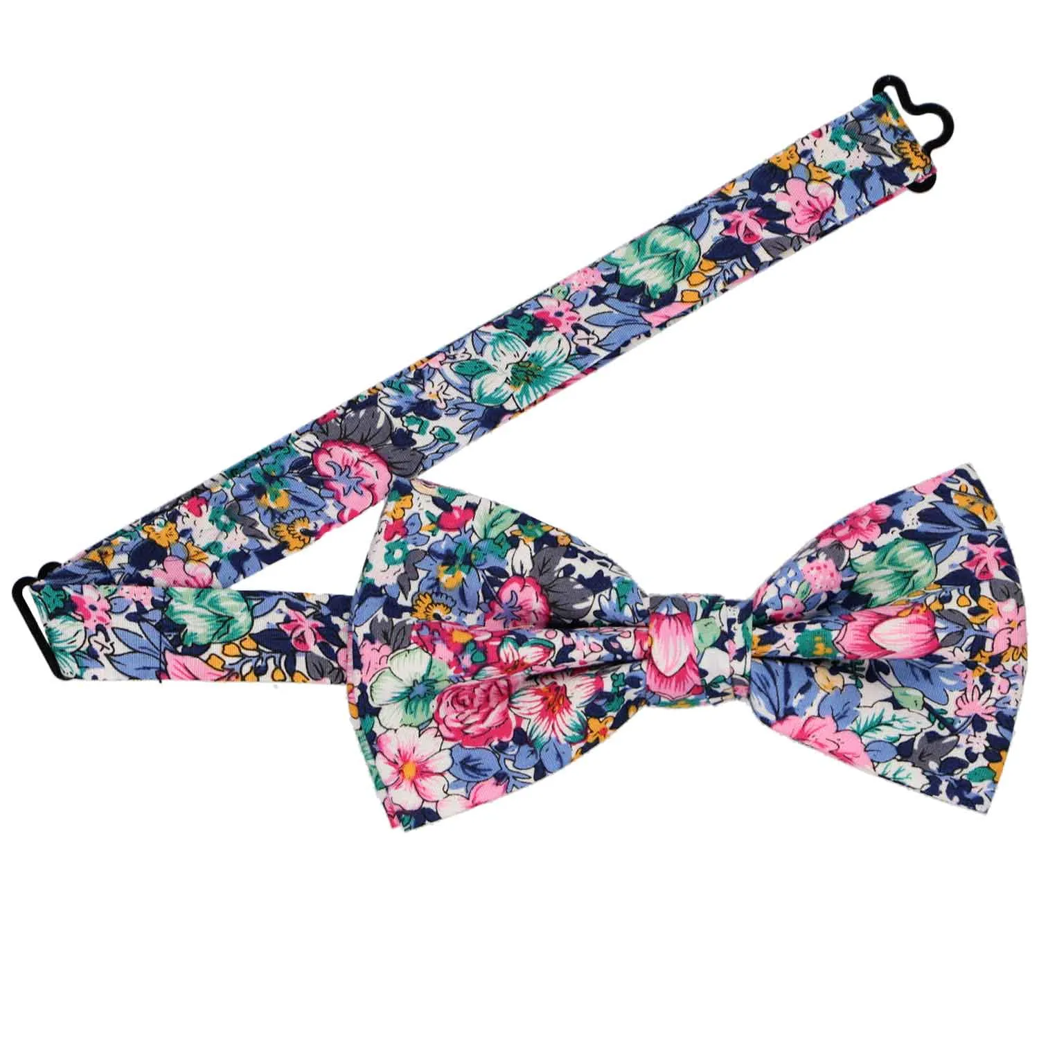 Dusty Blue and Pink Brentwood Floral Bow Tie sold by TieMart product image thumbnail 3