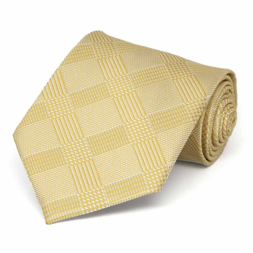 Sunflower Yellow Michael Glen Plaid Necktie sold by TieMart