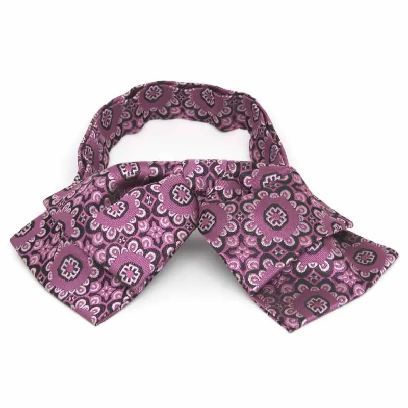 Deep Magenta Emma Floral Pattern Floppy Bow Tie sold by TieMart