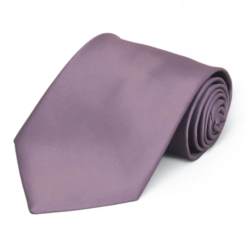 Dusty Lilac Premium Extra Long Solid Color Necktie sold by TieMart