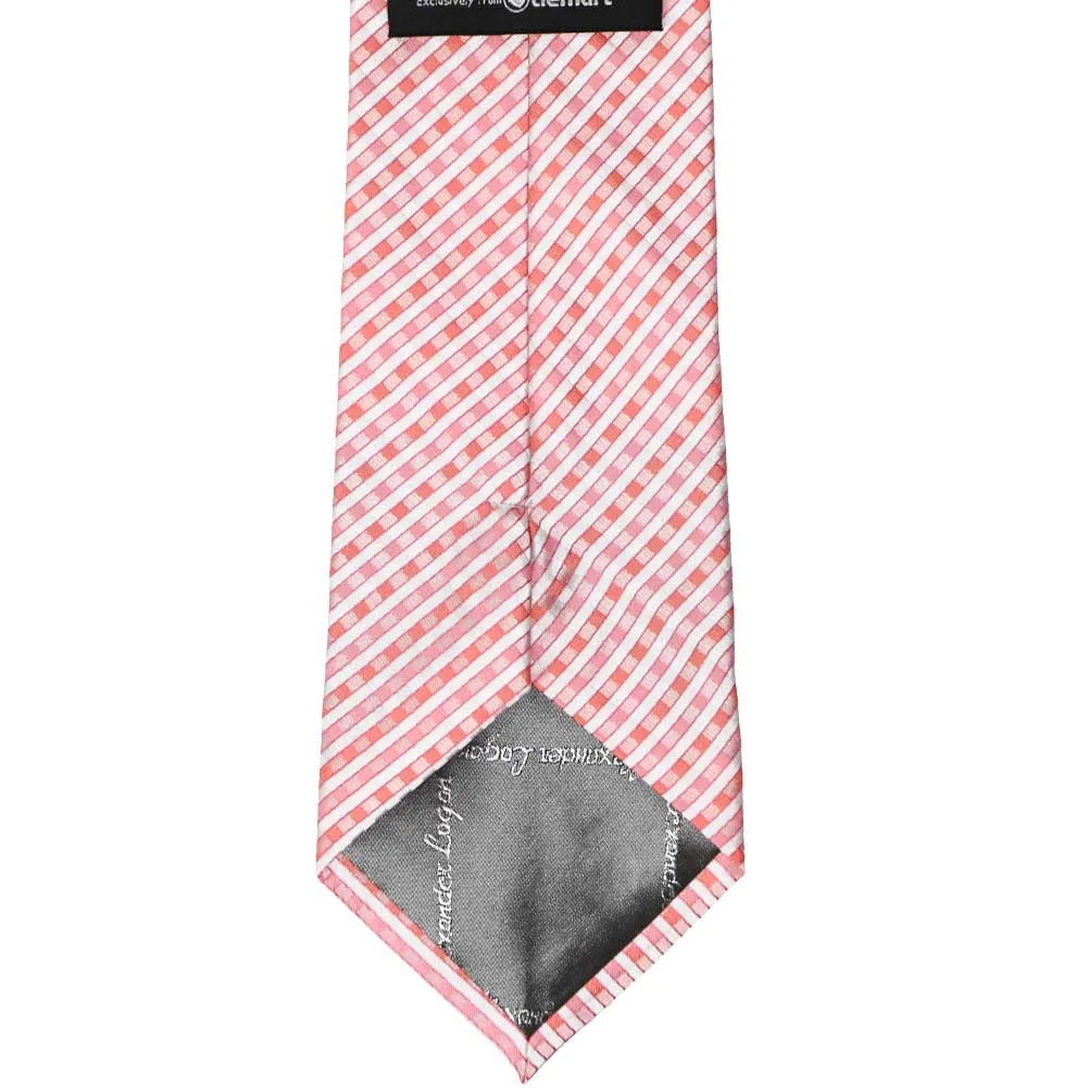 Perfect Pink George Plaid Extra Long Necktie sold by TieMart product image thumbnail 4