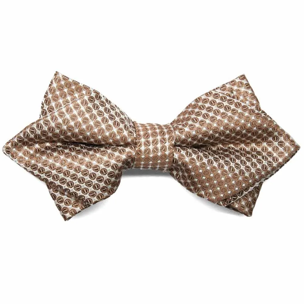 Light Brown Henry Grain Pattern Diamond Tip Bow Tie sold by TieMart