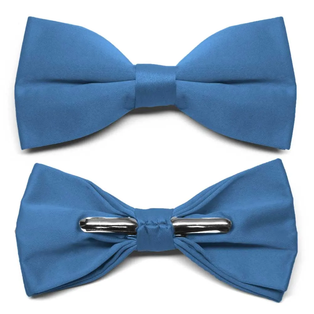 Blue Clip-On Bow Tie sold by TieMart