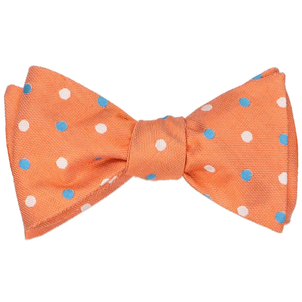 Orange Jester Dot Linen/Silk Self-Tie Bow Tie sold by TieMart product image thumbnail 2
