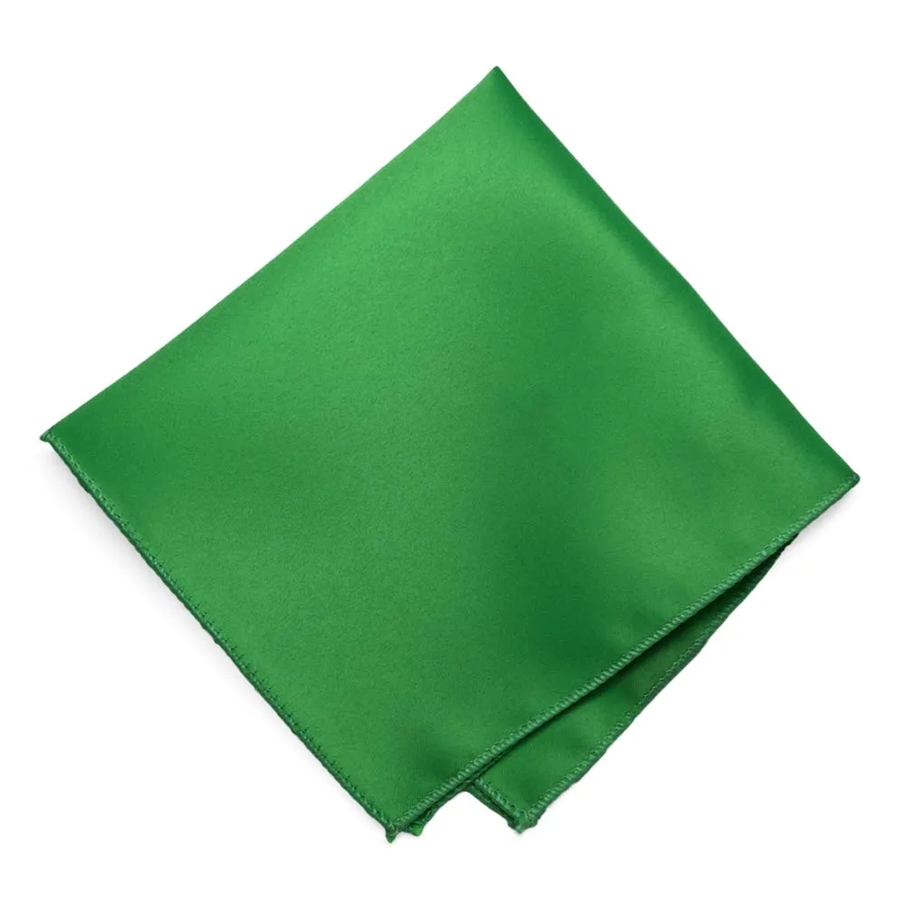 Irish Green Solid Color Pocket Squares sold by TieMart