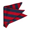Red and Navy Blue Striped Pocket Square sold by TieMart