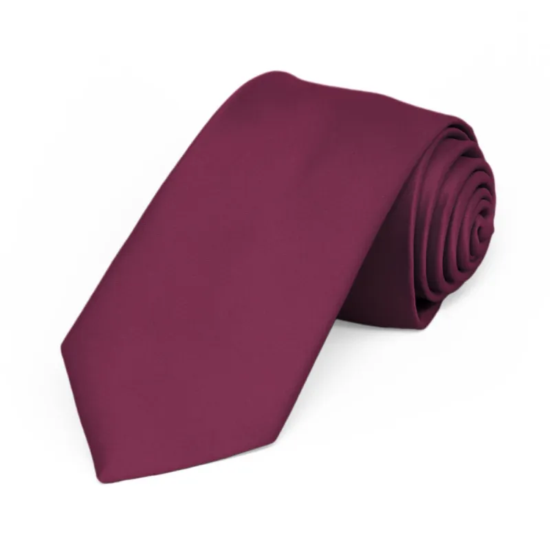 Raspberry Premium Slim Necktie, 2.5" Width sold by TieMart
