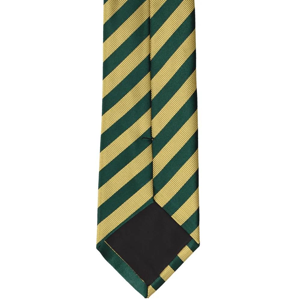 Hunter Green and Gold Formal Striped Tie sold by TieMart product image thumbnail 4