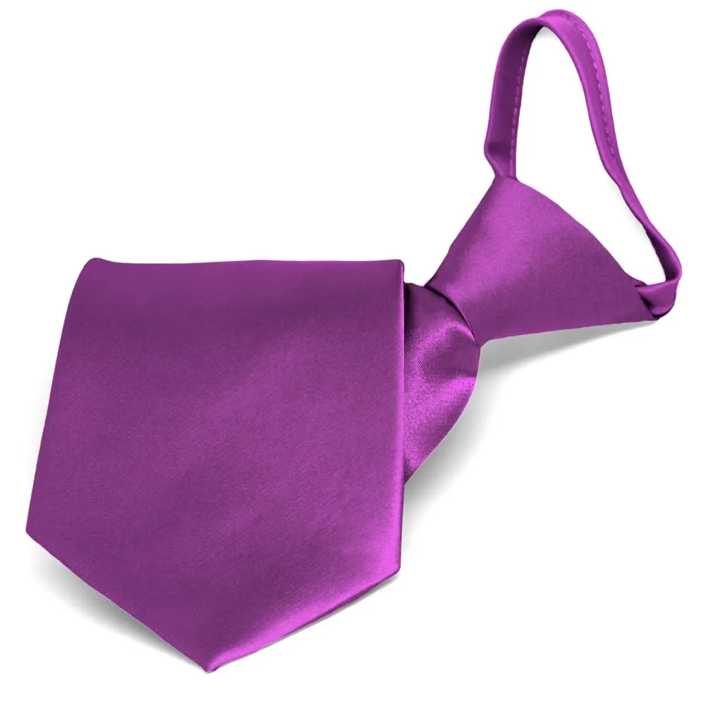 Dark Orchid Solid Color Zipper Tie sold by TieMart