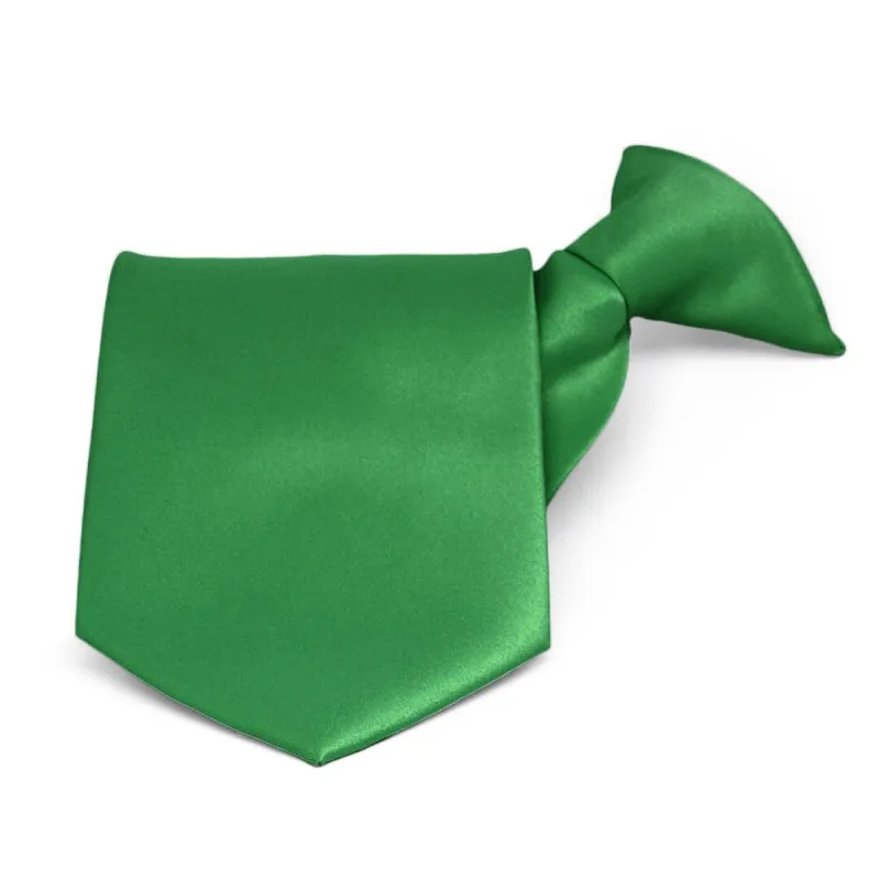 Irish Green Solid Color Clip-On Tie sold by TieMart