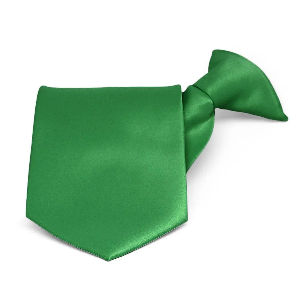 Irish Green Solid Color Clip-On Tie sold by TieMart