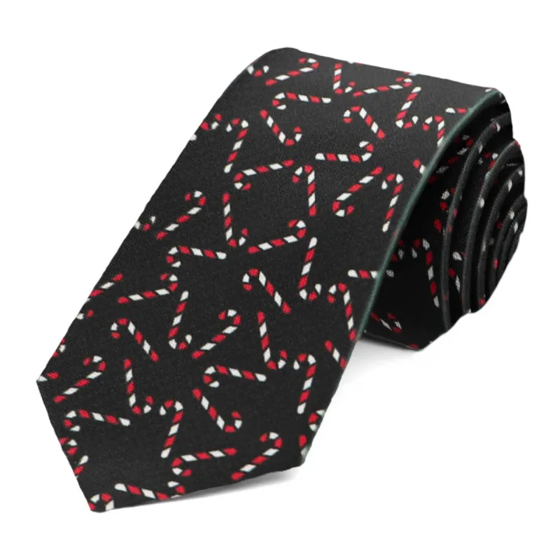 Candy Cane Slim Necktie, 2.5" Width sold by TieMart