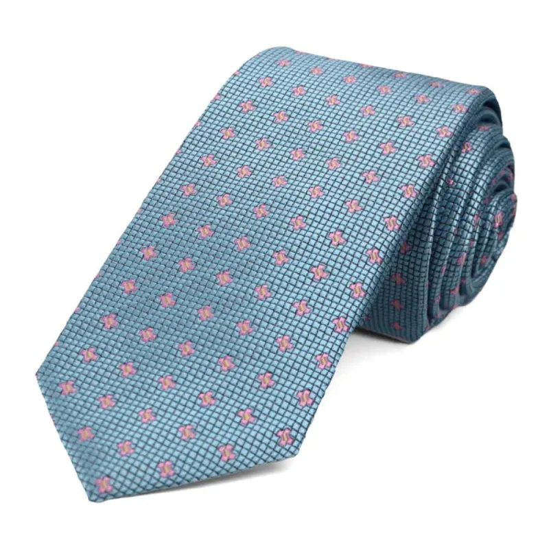 Light Serene Hoffner Dotted Slim Necktie sold by TieMart