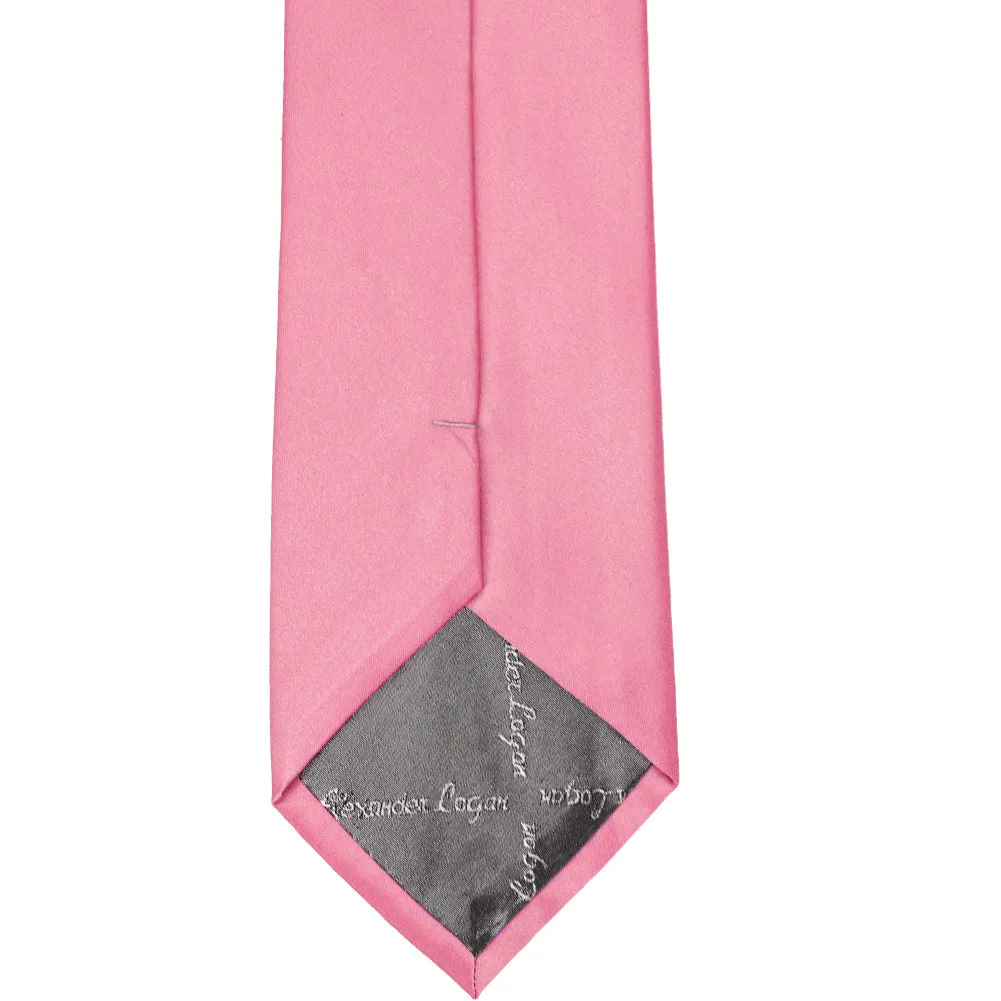 Bubblegum Pink Extra Long Solid Color Necktie sold by TieMart product image thumbnail 3