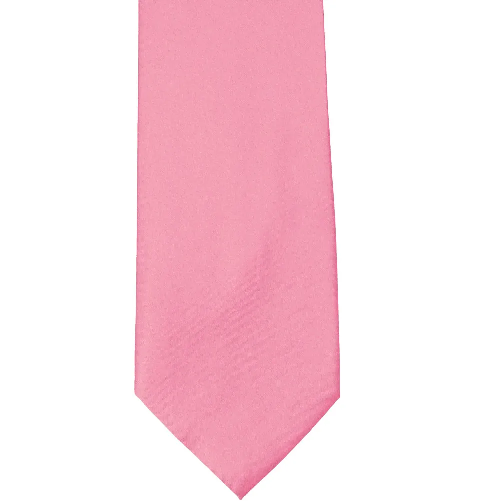 Bubblegum Pink Extra Long Solid Color Necktie sold by TieMart product image thumbnail 2
