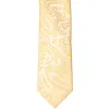 Soft Yellow Clara Paisley Slim Necktie, 2.5" Width sold by TieMart