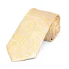 Soft Yellow Clara Paisley Slim Necktie, 2.5" Width sold by TieMart