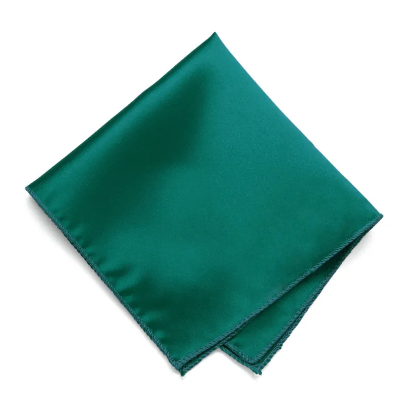 Teal Solid Color Pocket Square sold by TieMart