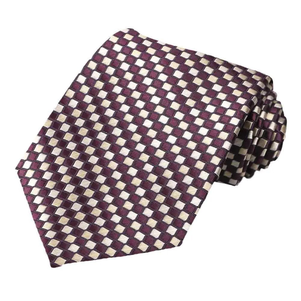 Eggplant Edmund Geometric Necktie sold by TieMart