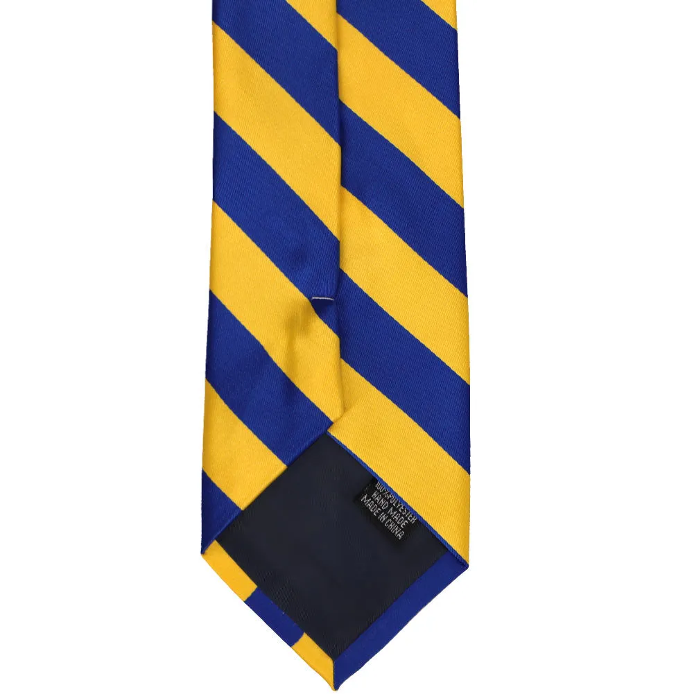 Royal Blue and Golden Yellow Striped Tie sold by TieMart product image thumbnail 5