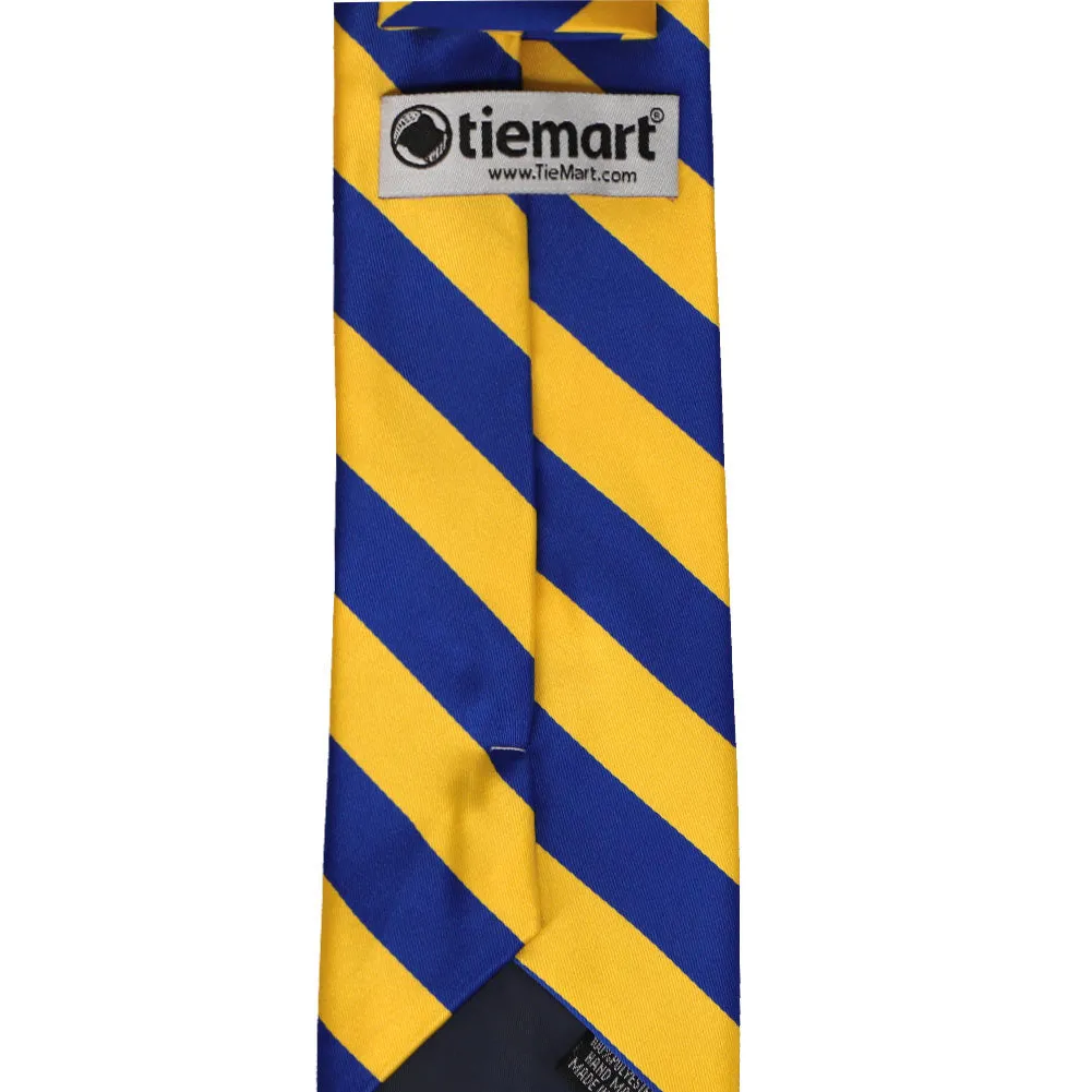 Royal Blue and Golden Yellow Striped Tie sold by TieMart product image thumbnail 4