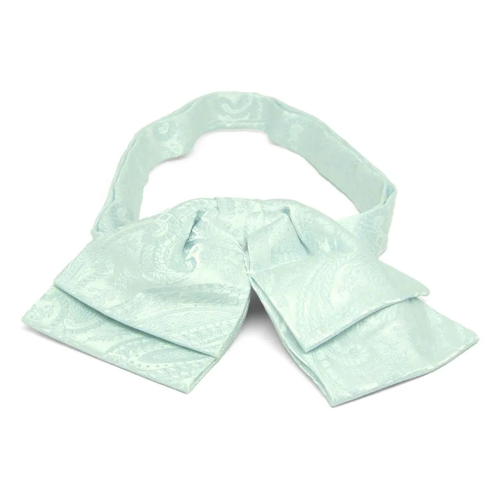 Seafoam Clara Paisley Floppy Bow Tie sold by TieMart