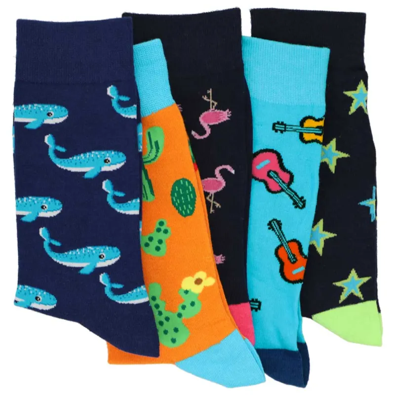 Men’s Cool Novelty Socks, 5-Pack sold by TieMart