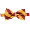 Crimson Red and Golden Yellow Striped Bow Tie sold by TieMart