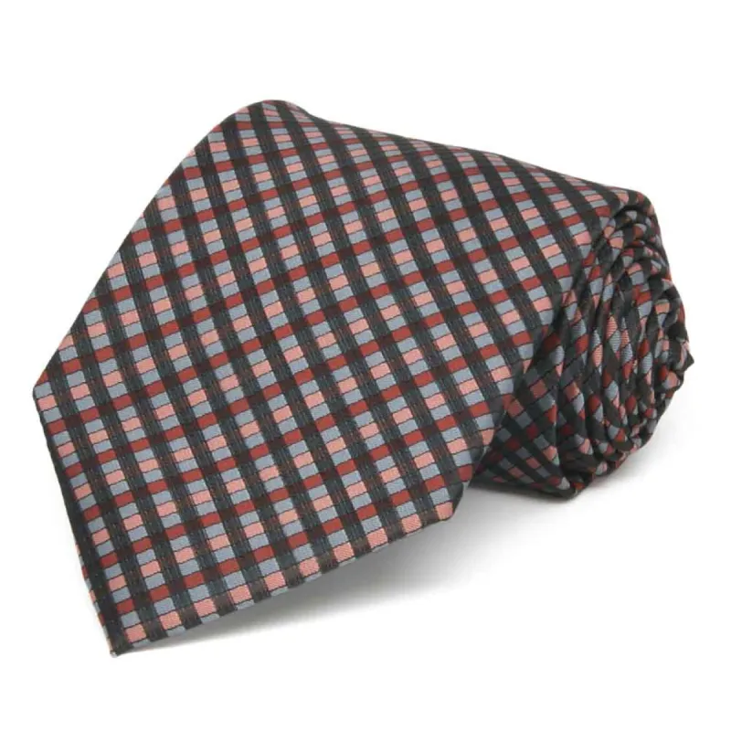Terracotta George Plaid Necktie sold by TieMart