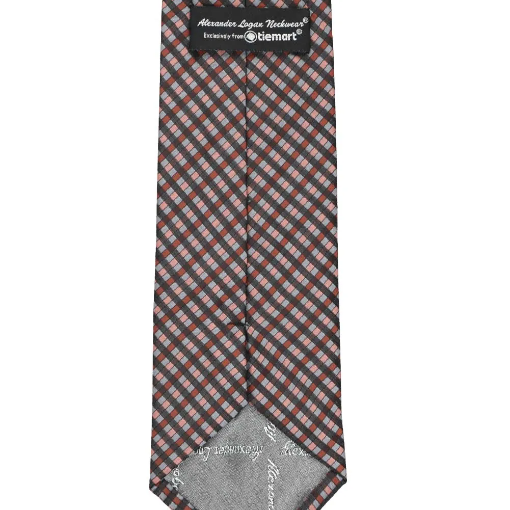 Terracotta George Plaid Necktie sold by TieMart product image thumbnail 4