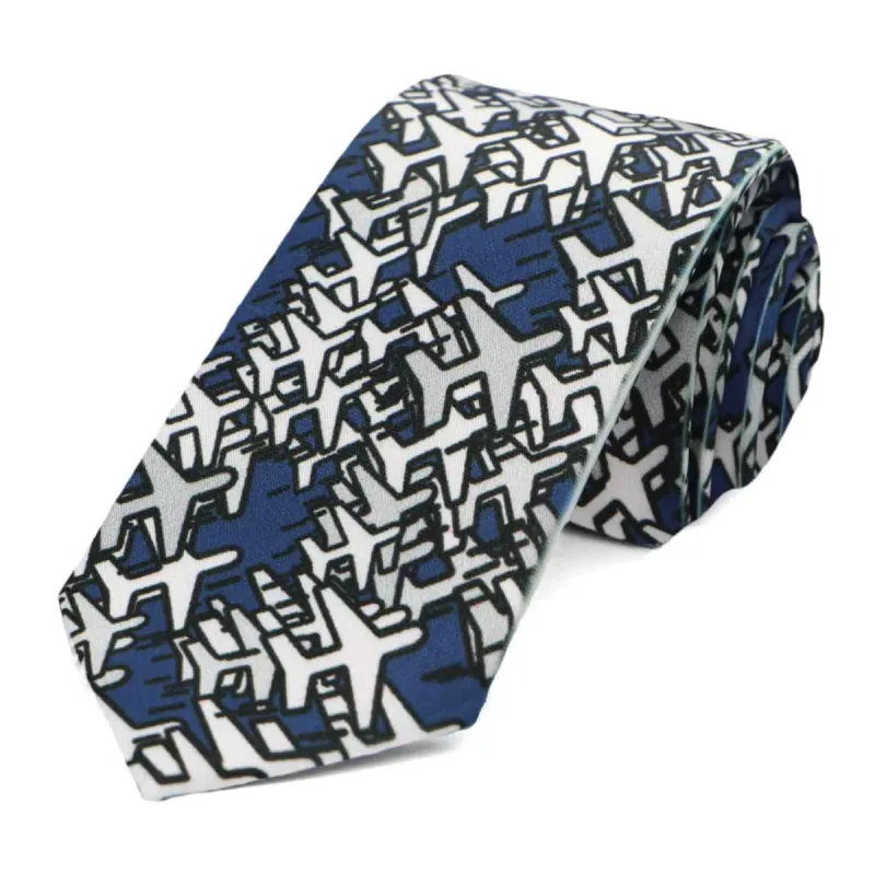Airplane Slim Necktie, 2.5" Width sold by TieMart