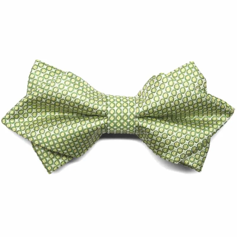 Apple Green Henry Grain Pattern Diamond Tip Bow Tie sold by TieMart