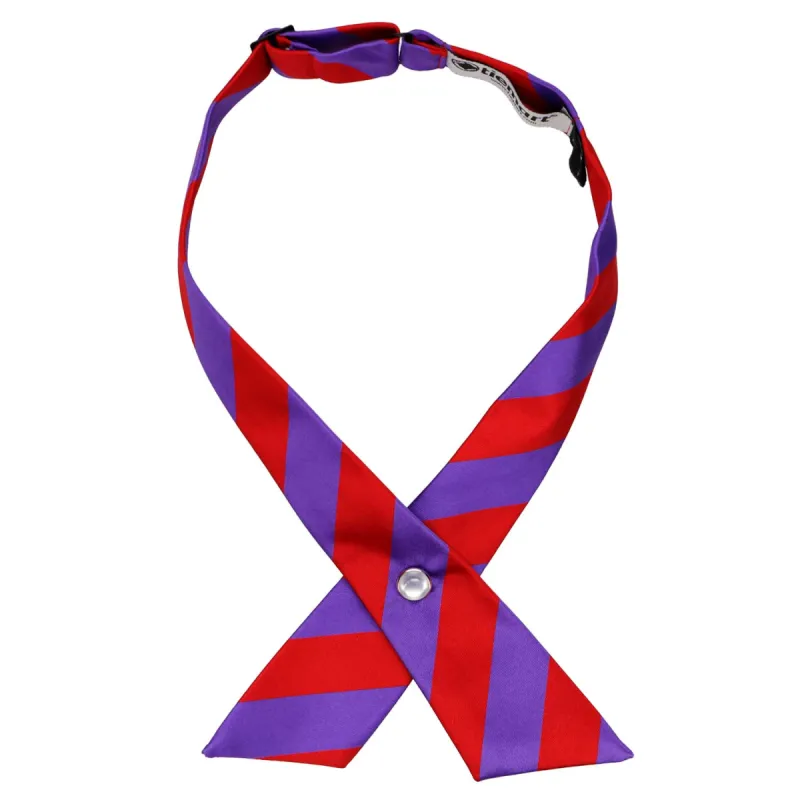 Red and Purple Striped Crossover Tie sold by TieMart