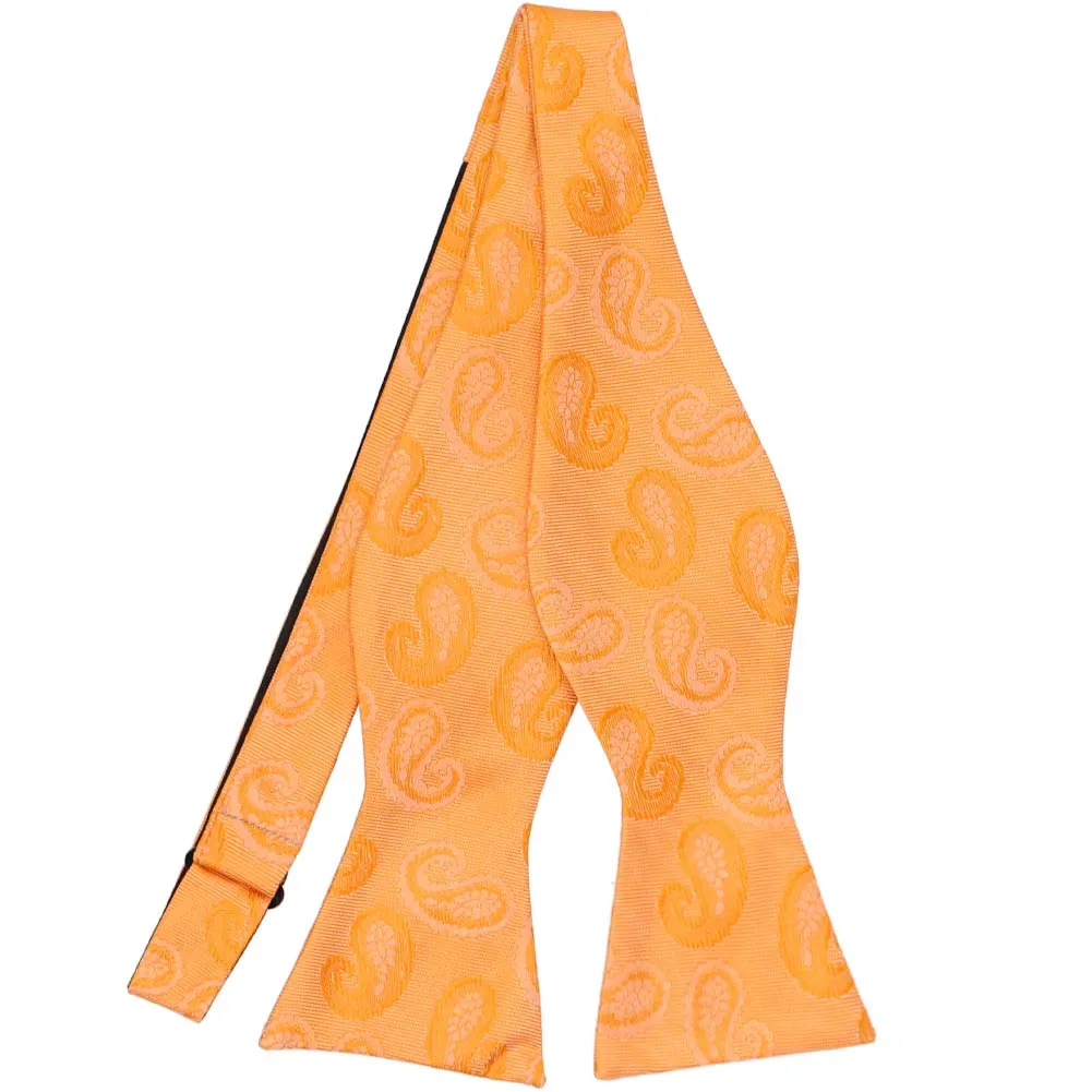 Orange Elias Paisley Self-Tie Bow Tie sold by TieMart