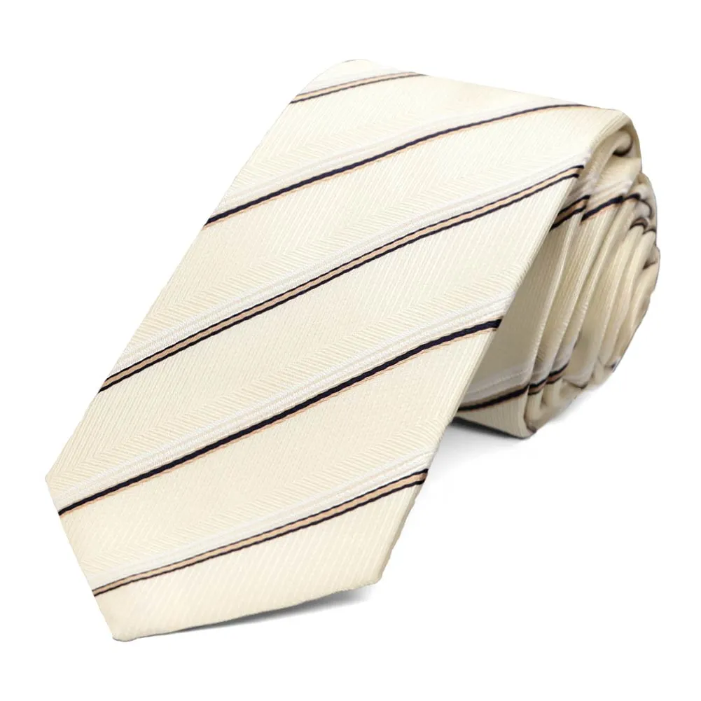 Pearl Hayward Striped Slim Necktie sold by TieMart