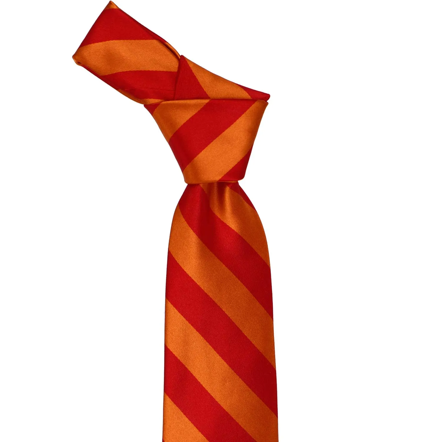 Red and Burnt Orange Striped Tie sold by TieMart product image thumbnail 2