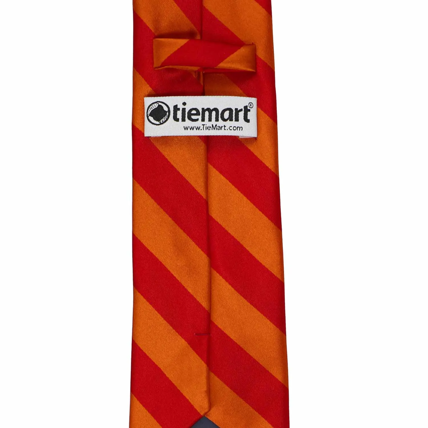 Red and Burnt Orange Striped Tie sold by TieMart product image thumbnail 4